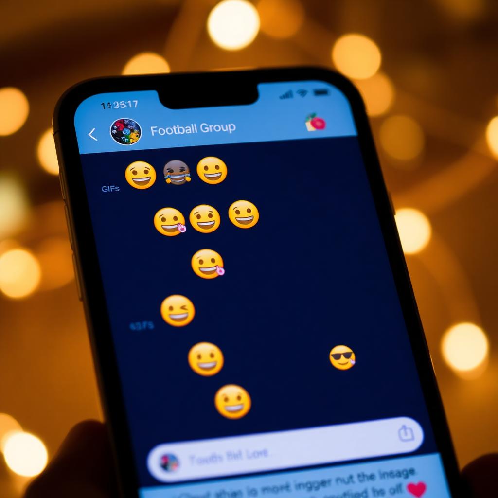 Phone showing a lively group chat with emoji reactions